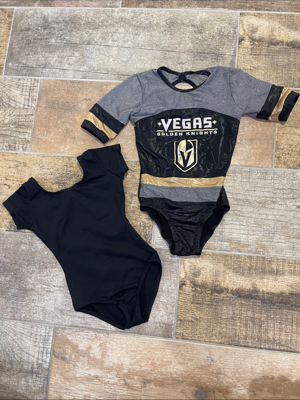 Capezio Black Dance Leotard & VGK Vegas Golden Knights Leotard Girls